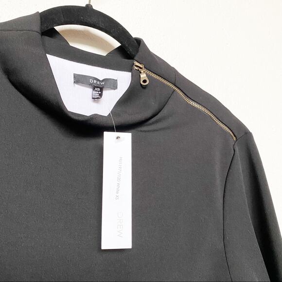 DREW Black Layered Side Button Mock Neck Top Size XS - Picture 9 of 11